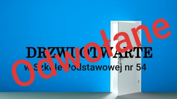 DRZWI OTWARTE 12 MARCA 2020 - ODWOŁANE